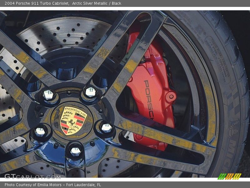 Arctic Silver Metallic / Black 2004 Porsche 911 Turbo Cabriolet