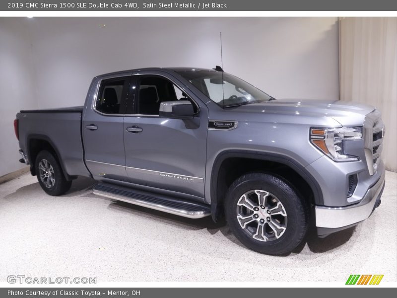 Satin Steel Metallic / Jet Black 2019 GMC Sierra 1500 SLE Double Cab 4WD