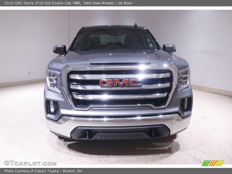 Satin Steel Metallic / Jet Black 2019 GMC Sierra 1500 SLE Double Cab 4WD