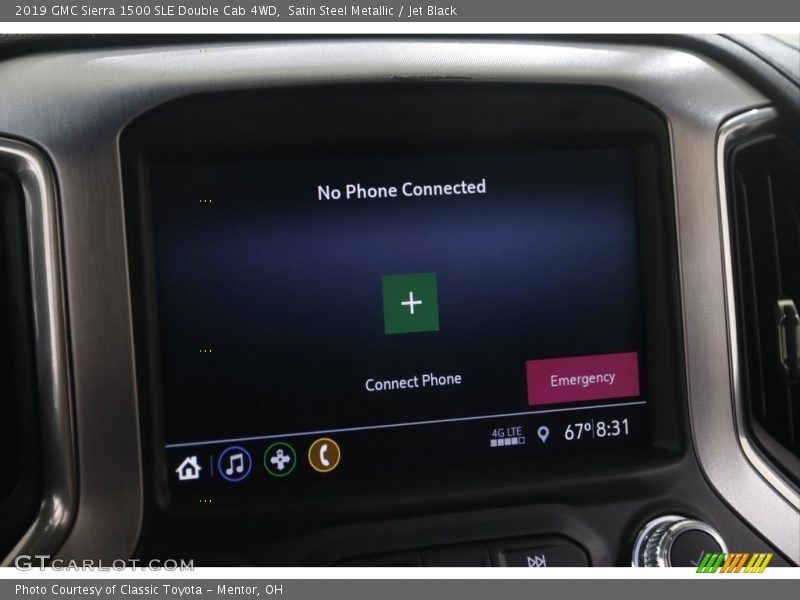 Satin Steel Metallic / Jet Black 2019 GMC Sierra 1500 SLE Double Cab 4WD