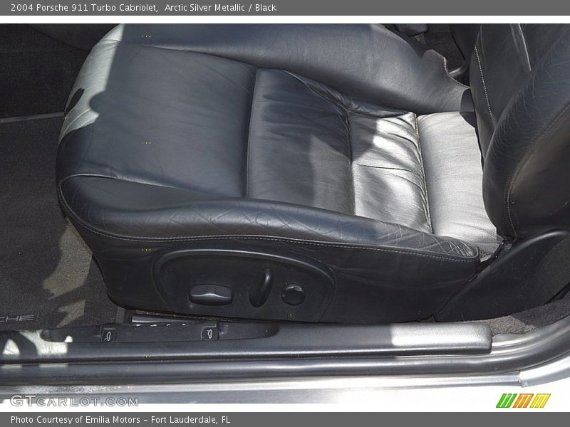Arctic Silver Metallic / Black 2004 Porsche 911 Turbo Cabriolet