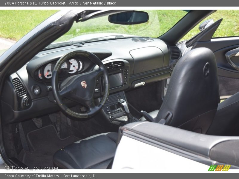 Arctic Silver Metallic / Black 2004 Porsche 911 Turbo Cabriolet