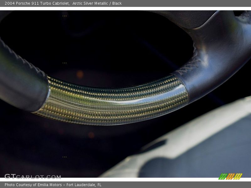 Arctic Silver Metallic / Black 2004 Porsche 911 Turbo Cabriolet