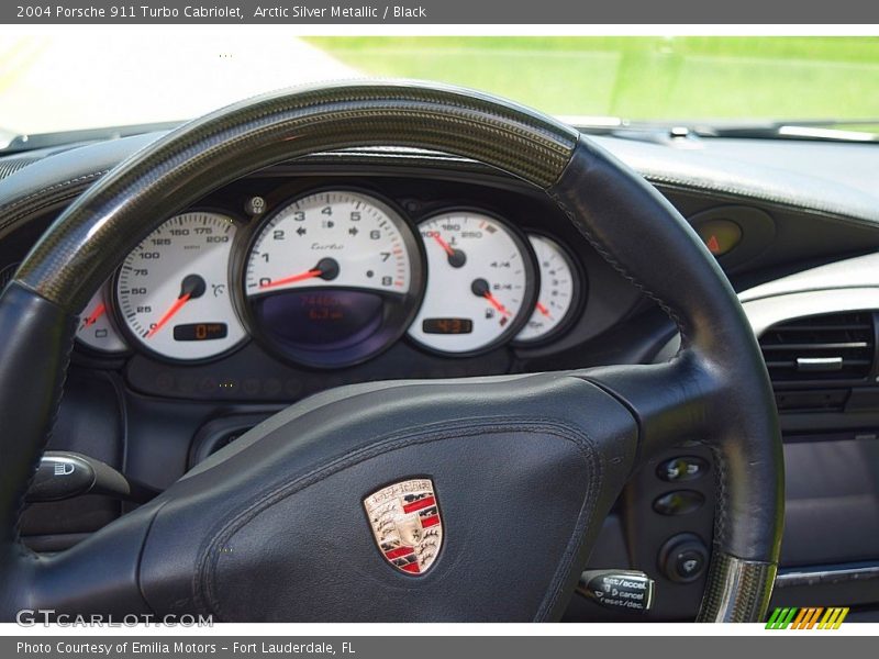 Arctic Silver Metallic / Black 2004 Porsche 911 Turbo Cabriolet