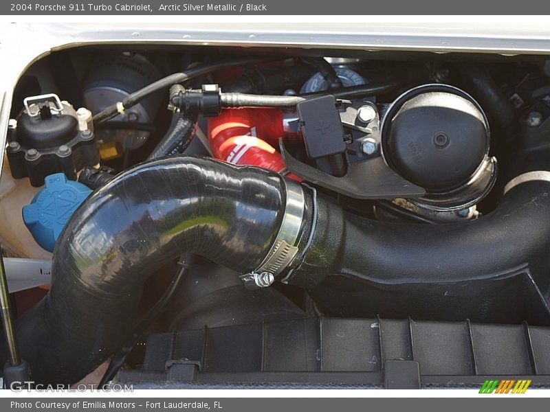 Arctic Silver Metallic / Black 2004 Porsche 911 Turbo Cabriolet