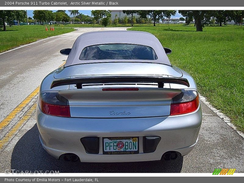 Arctic Silver Metallic / Black 2004 Porsche 911 Turbo Cabriolet