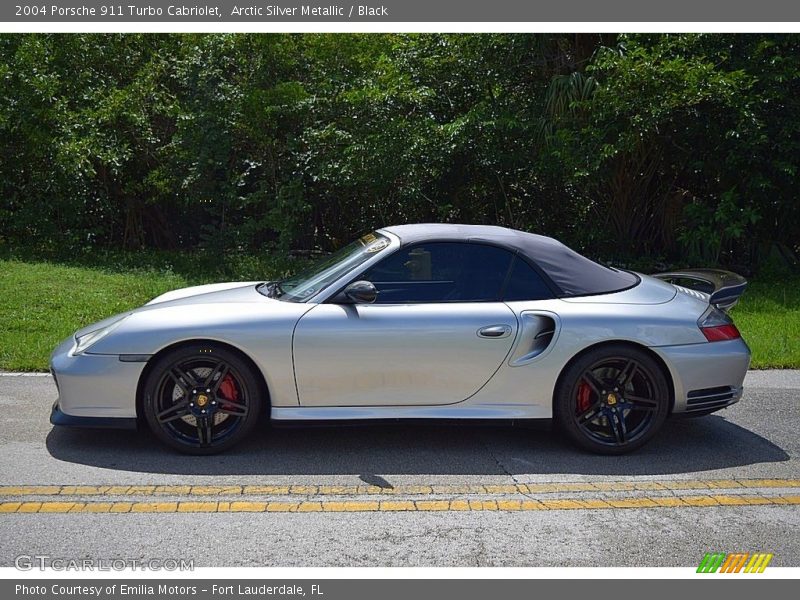 Arctic Silver Metallic / Black 2004 Porsche 911 Turbo Cabriolet