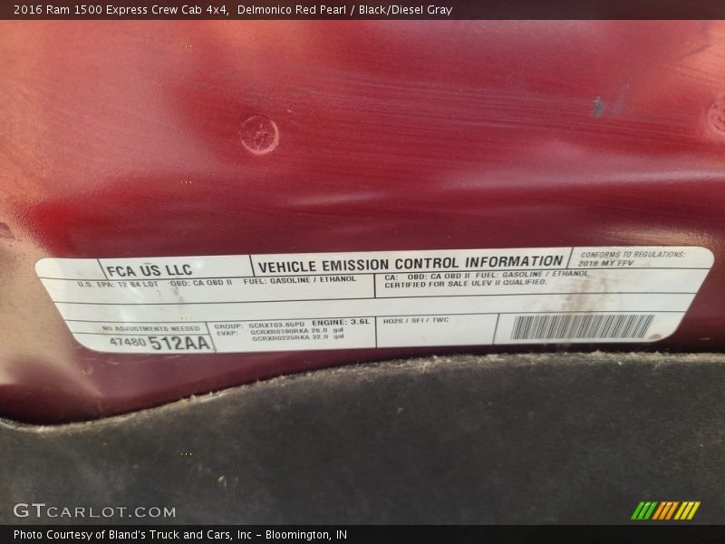 Delmonico Red Pearl / Black/Diesel Gray 2016 Ram 1500 Express Crew Cab 4x4