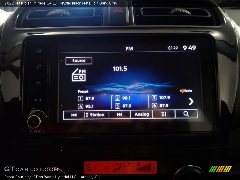 Mystic Black Metallic / Dark Gray 2022 Mitsubishi Mirage G4 ES