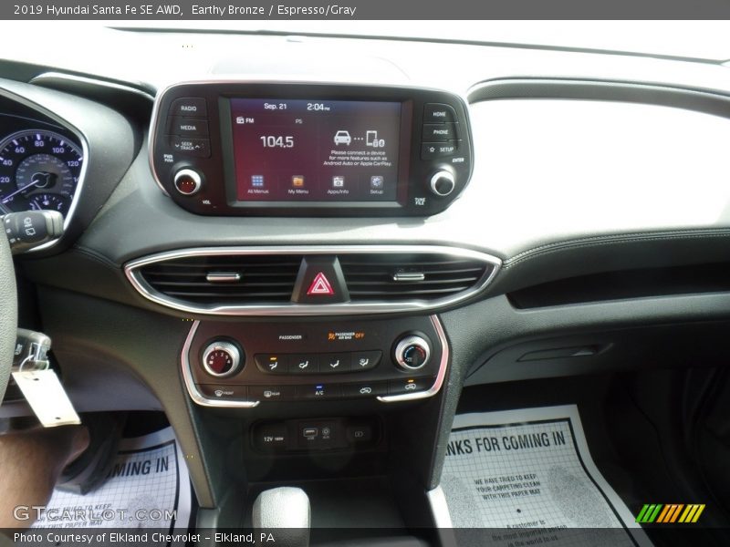 Earthy Bronze / Espresso/Gray 2019 Hyundai Santa Fe SE AWD