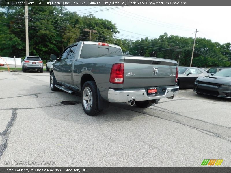 Mineral Gray Metallic / Dark Slate Gray/Medium Graystone 2012 Dodge Ram 1500 Big Horn Quad Cab 4x4