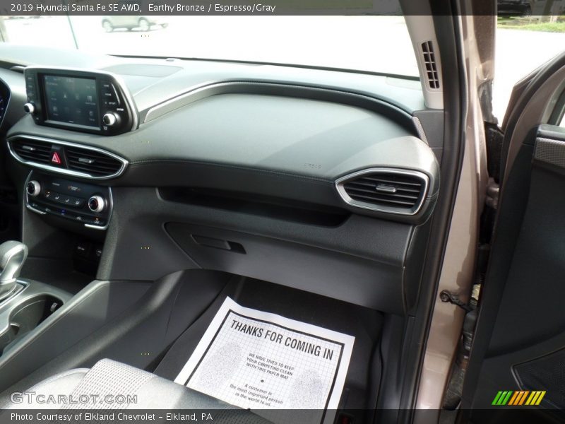 Earthy Bronze / Espresso/Gray 2019 Hyundai Santa Fe SE AWD