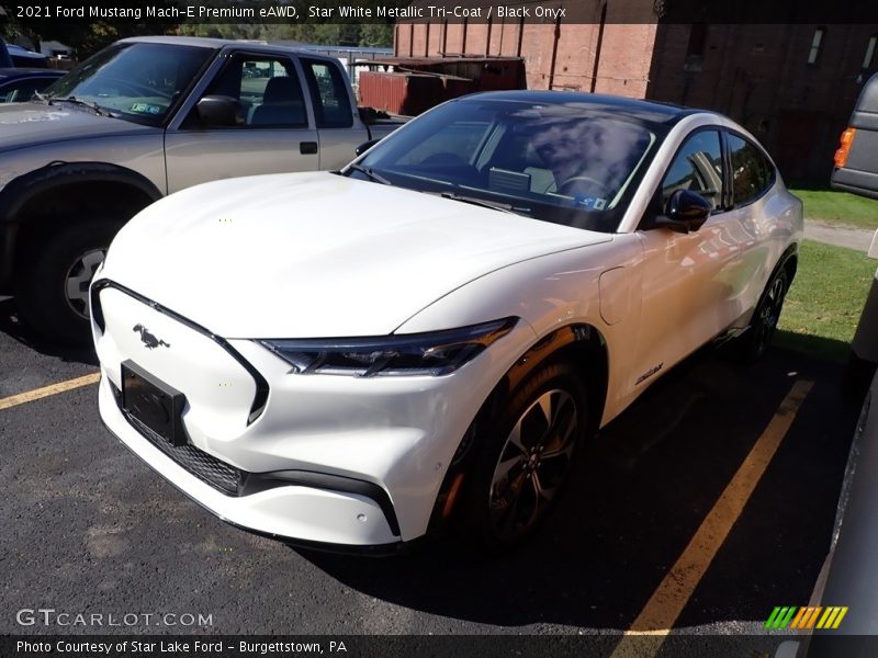 Star White Metallic Tri-Coat / Black Onyx 2021 Ford Mustang Mach-E Premium eAWD