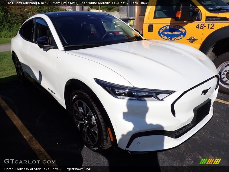 Star White Metallic Tri-Coat / Black Onyx 2021 Ford Mustang Mach-E Premium eAWD