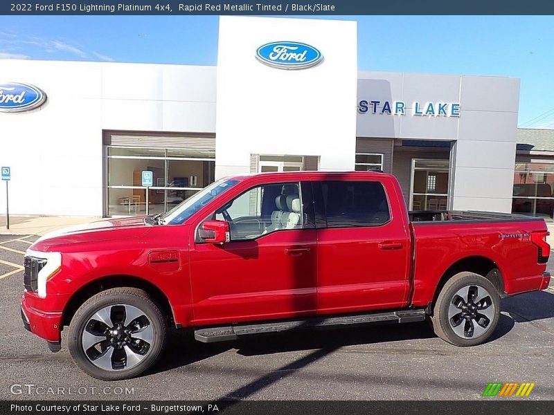 Rapid Red Metallic Tinted / Black/Slate 2022 Ford F150 Lightning Platinum 4x4