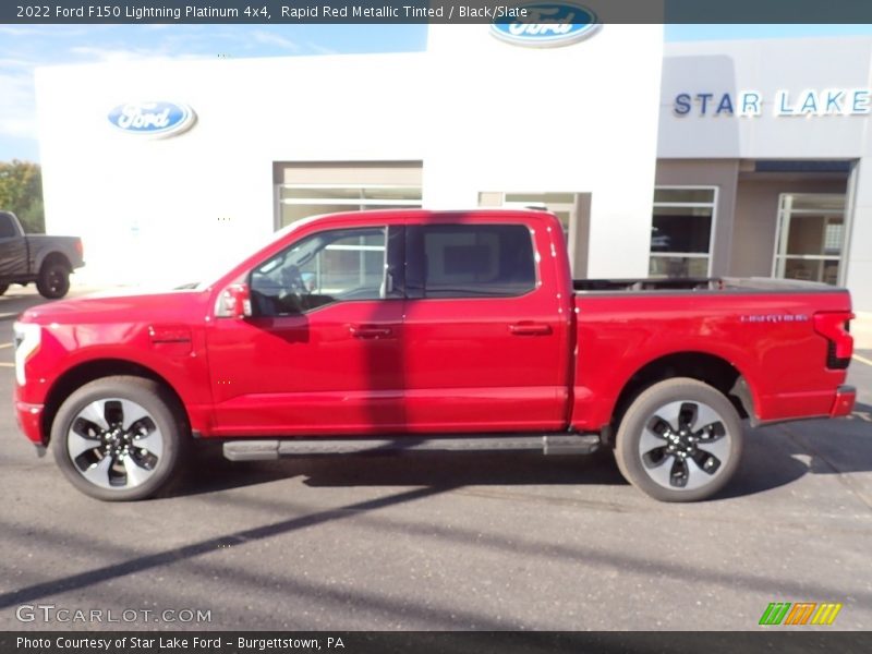 Rapid Red Metallic Tinted / Black/Slate 2022 Ford F150 Lightning Platinum 4x4