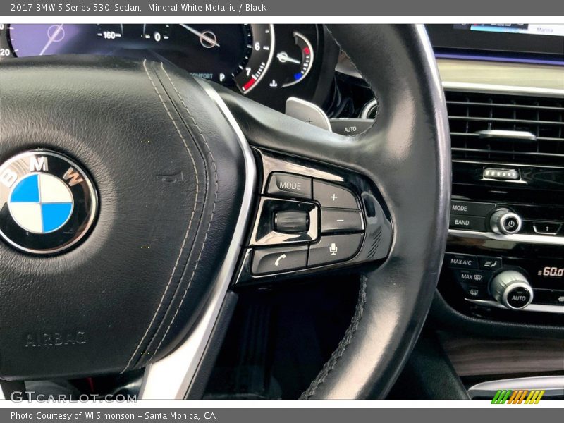 Mineral White Metallic / Black 2017 BMW 5 Series 530i Sedan