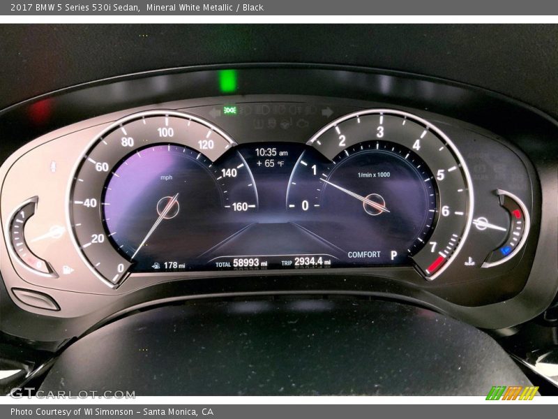 Mineral White Metallic / Black 2017 BMW 5 Series 530i Sedan