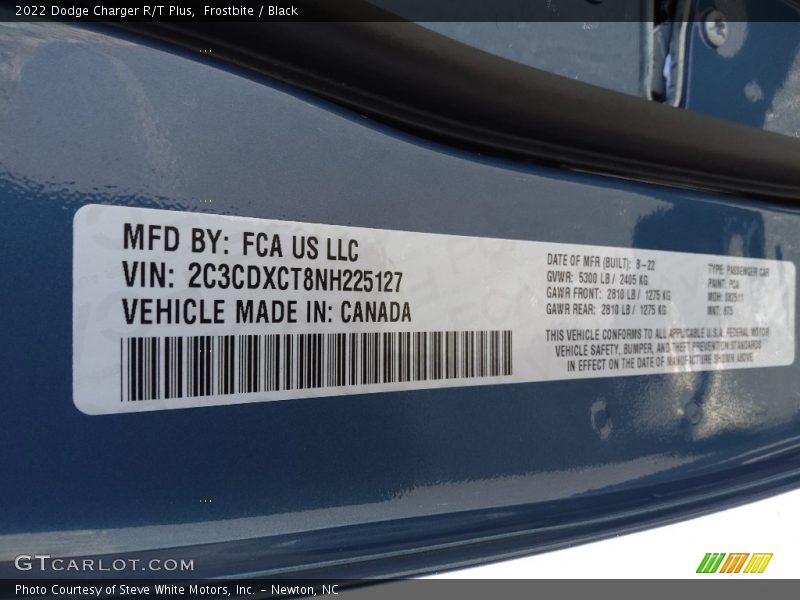 Frostbite / Black 2022 Dodge Charger R/T Plus