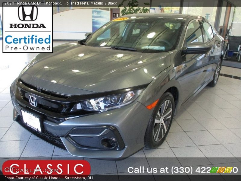 Polished Metal Metallic / Black 2020 Honda Civic LX Hatchback