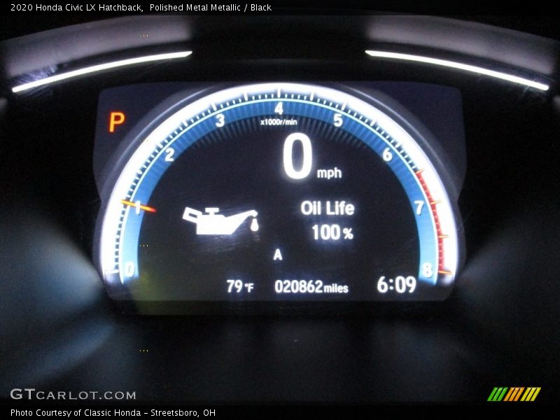 Polished Metal Metallic / Black 2020 Honda Civic LX Hatchback