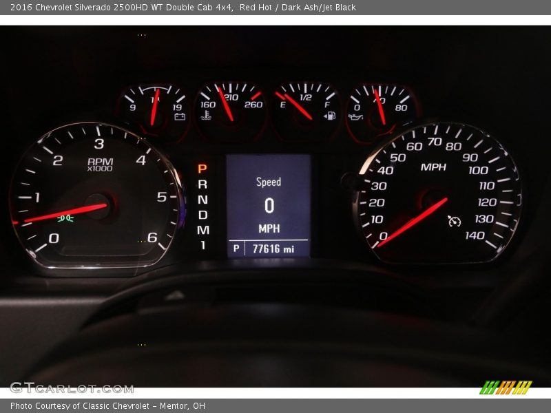 Red Hot / Dark Ash/Jet Black 2016 Chevrolet Silverado 2500HD WT Double Cab 4x4