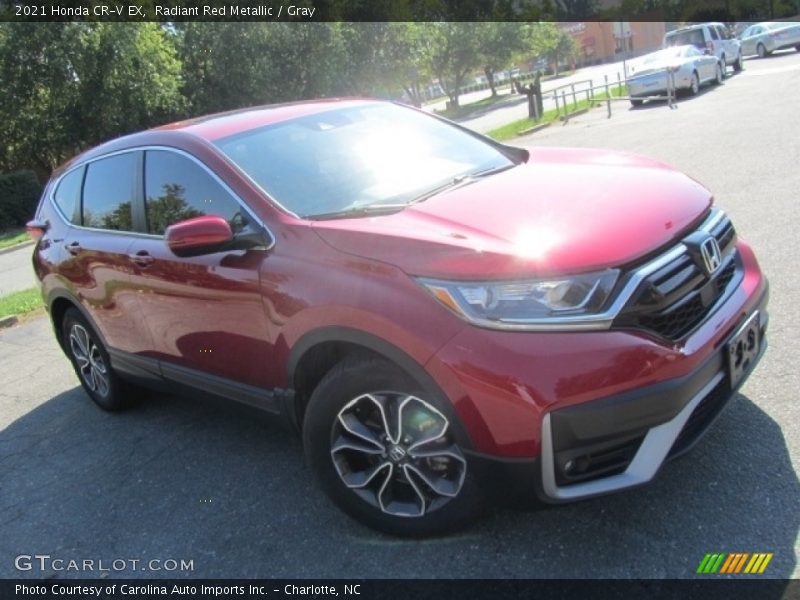 Radiant Red Metallic / Gray 2021 Honda CR-V EX