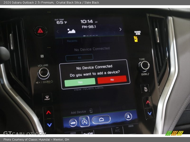 Crystal Black Silica / Slate Black 2020 Subaru Outback 2.5i Premium