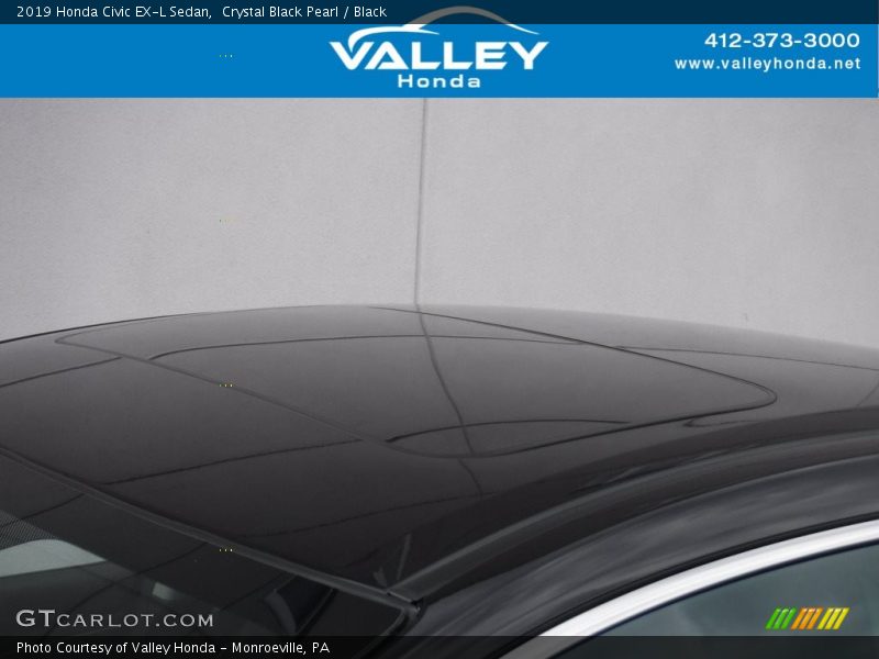 Crystal Black Pearl / Black 2019 Honda Civic EX-L Sedan
