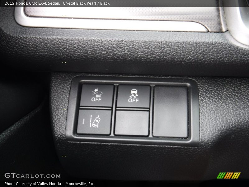 Crystal Black Pearl / Black 2019 Honda Civic EX-L Sedan
