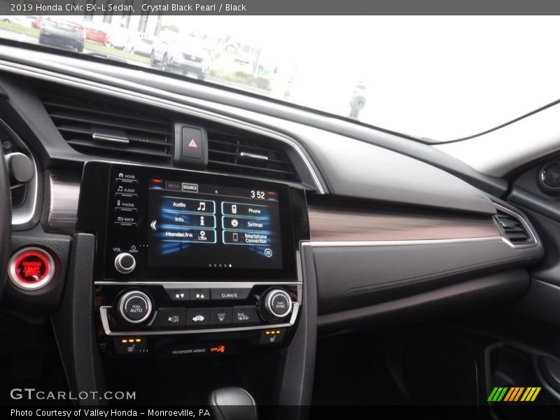 Crystal Black Pearl / Black 2019 Honda Civic EX-L Sedan