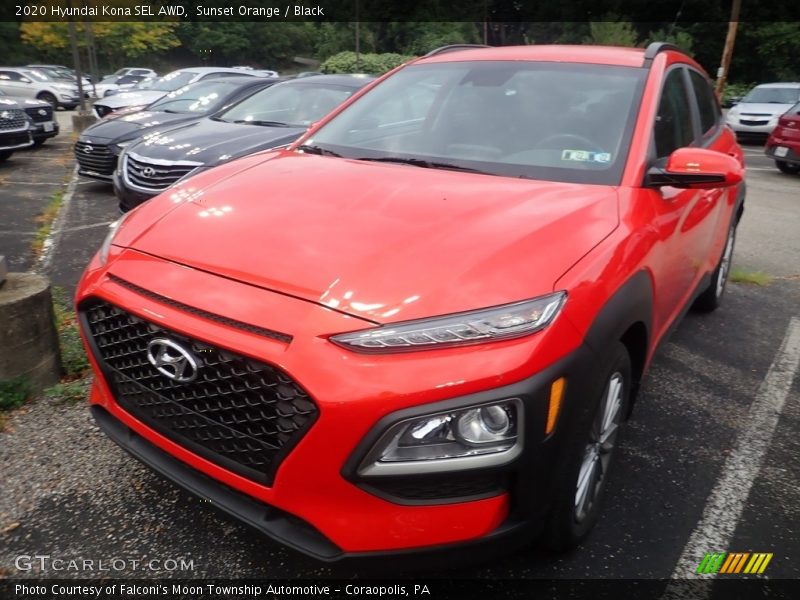 Sunset Orange / Black 2020 Hyundai Kona SEL AWD