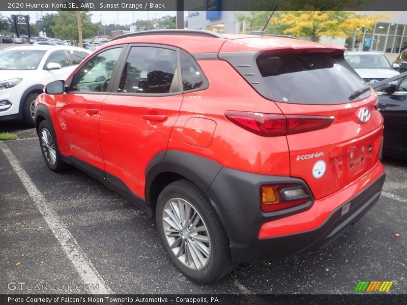 Sunset Orange / Black 2020 Hyundai Kona SEL AWD