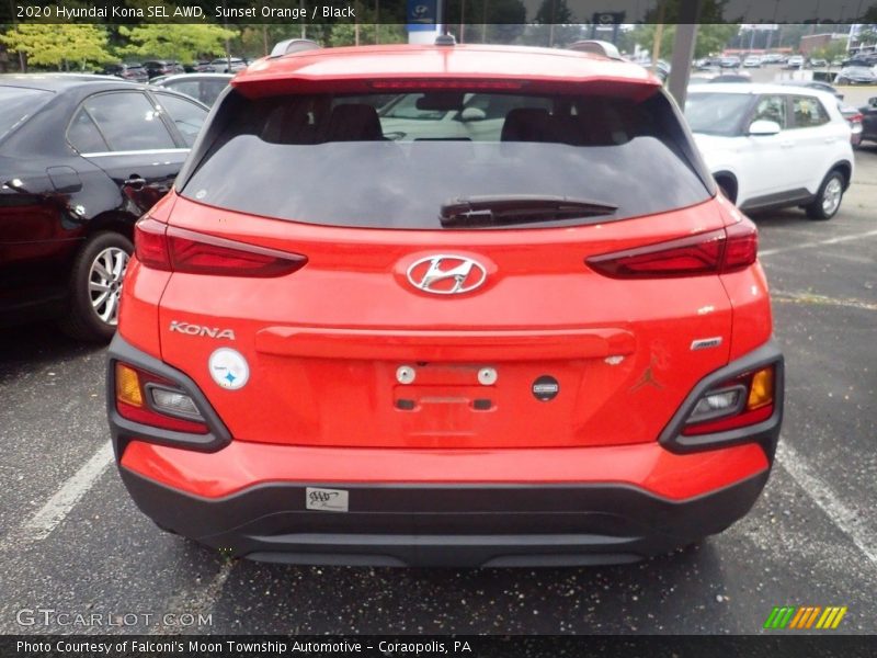 Sunset Orange / Black 2020 Hyundai Kona SEL AWD