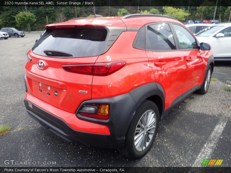 Sunset Orange / Black 2020 Hyundai Kona SEL AWD