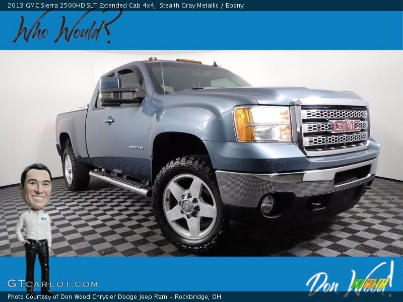 Stealth Gray Metallic / Ebony 2013 GMC Sierra 2500HD SLT Extended Cab 4x4