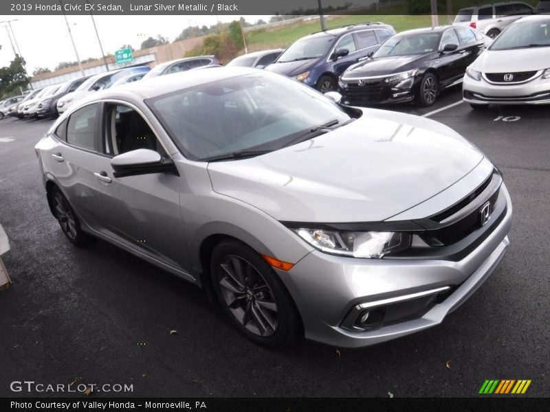 Lunar Silver Metallic / Black 2019 Honda Civic EX Sedan