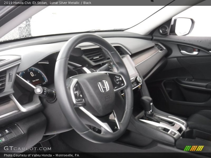 Lunar Silver Metallic / Black 2019 Honda Civic EX Sedan