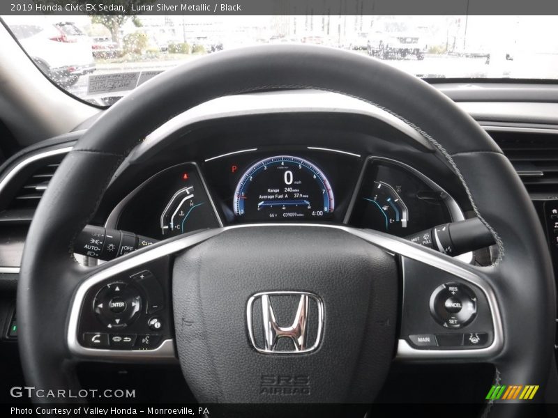 Lunar Silver Metallic / Black 2019 Honda Civic EX Sedan