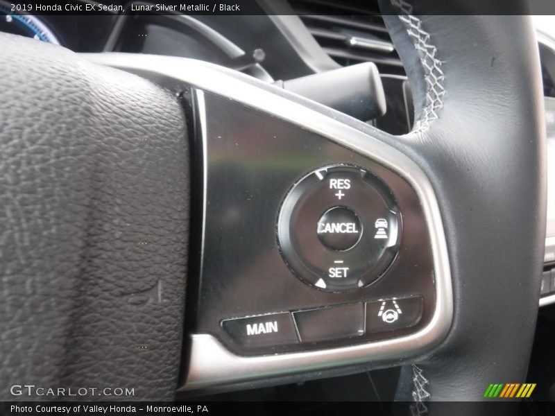Lunar Silver Metallic / Black 2019 Honda Civic EX Sedan