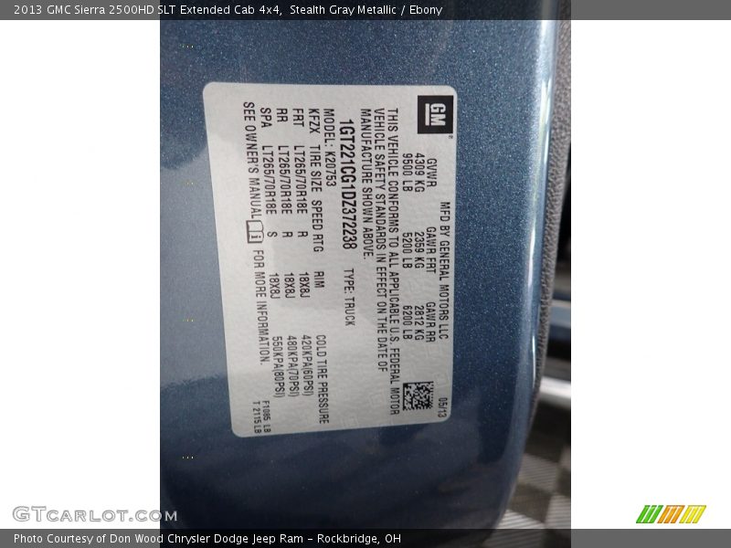Stealth Gray Metallic / Ebony 2013 GMC Sierra 2500HD SLT Extended Cab 4x4
