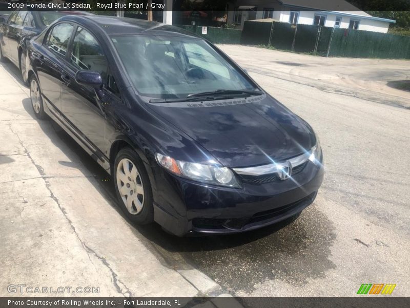 Royal Blue Pearl / Gray 2009 Honda Civic LX Sedan