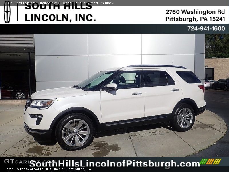 White Platinum / Medium Black 2019 Ford Explorer Limited 4WD