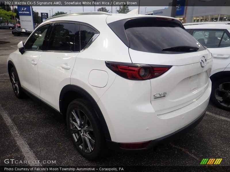 Snowflake White Pearl Mica / Caturra Brown 2021 Mazda CX-5 Signature AWD