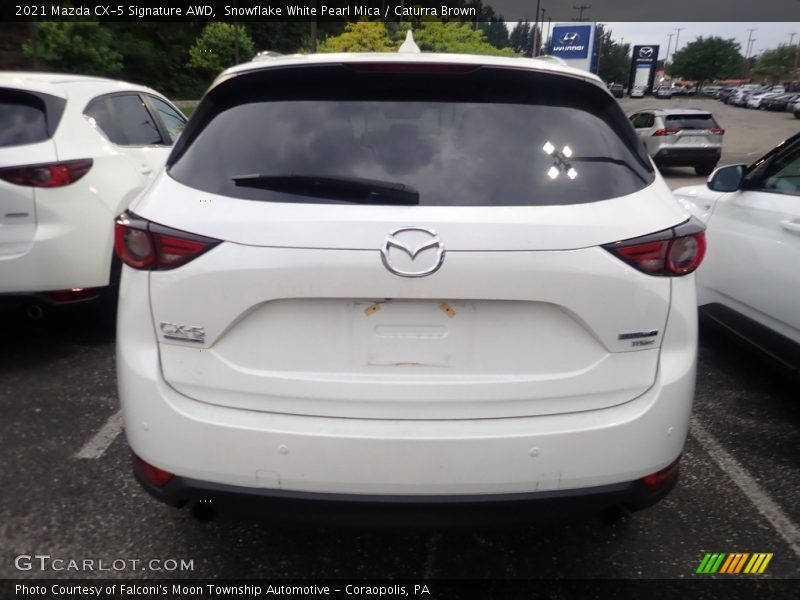 Snowflake White Pearl Mica / Caturra Brown 2021 Mazda CX-5 Signature AWD