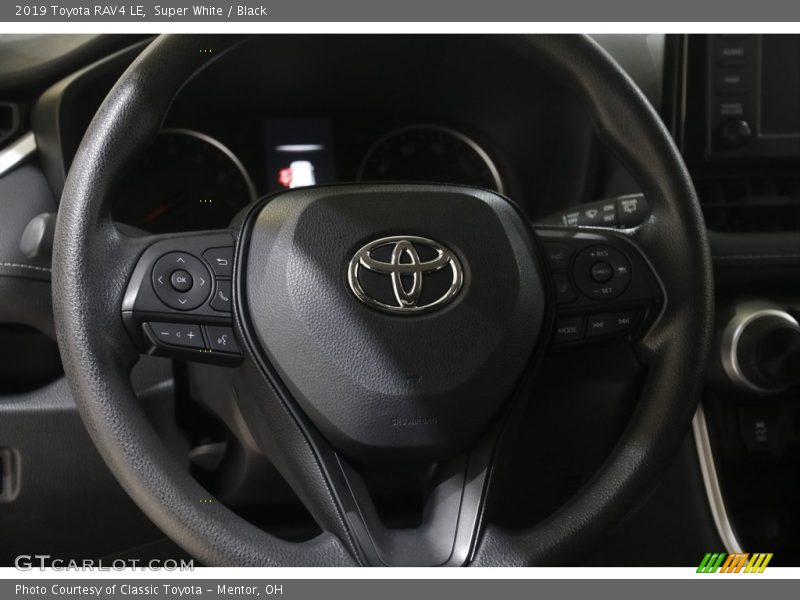 Super White / Black 2019 Toyota RAV4 LE