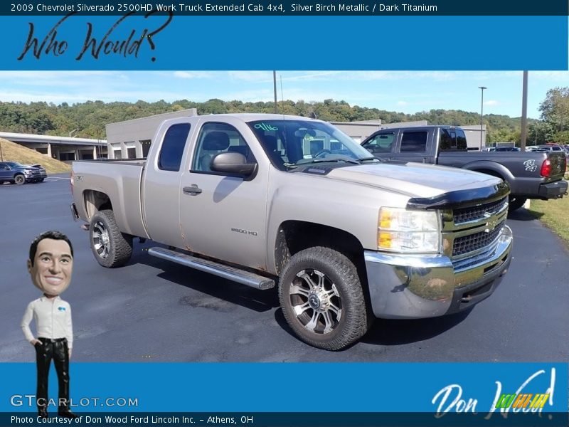 Silver Birch Metallic / Dark Titanium 2009 Chevrolet Silverado 2500HD Work Truck Extended Cab 4x4