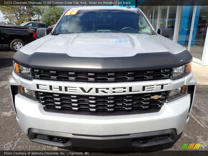 Silver Ice Metallic / Jet Black 2020 Chevrolet Silverado 1500 Custom Crew Cab 4x4