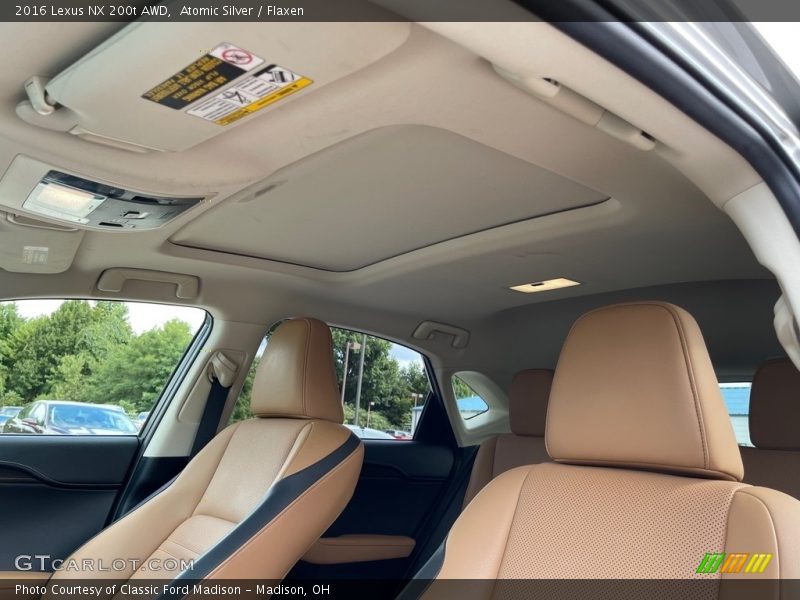 Sunroof of 2016 NX 200t AWD