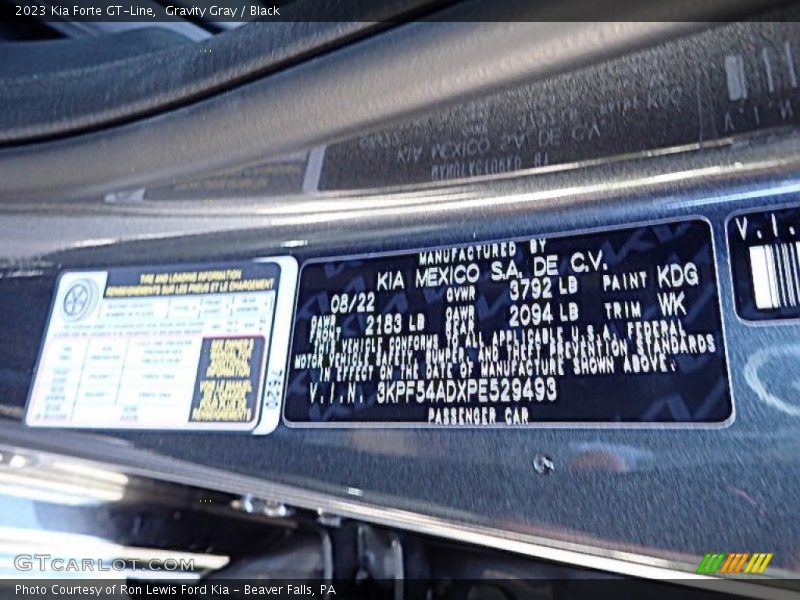 Gravity Gray / Black 2023 Kia Forte GT-Line